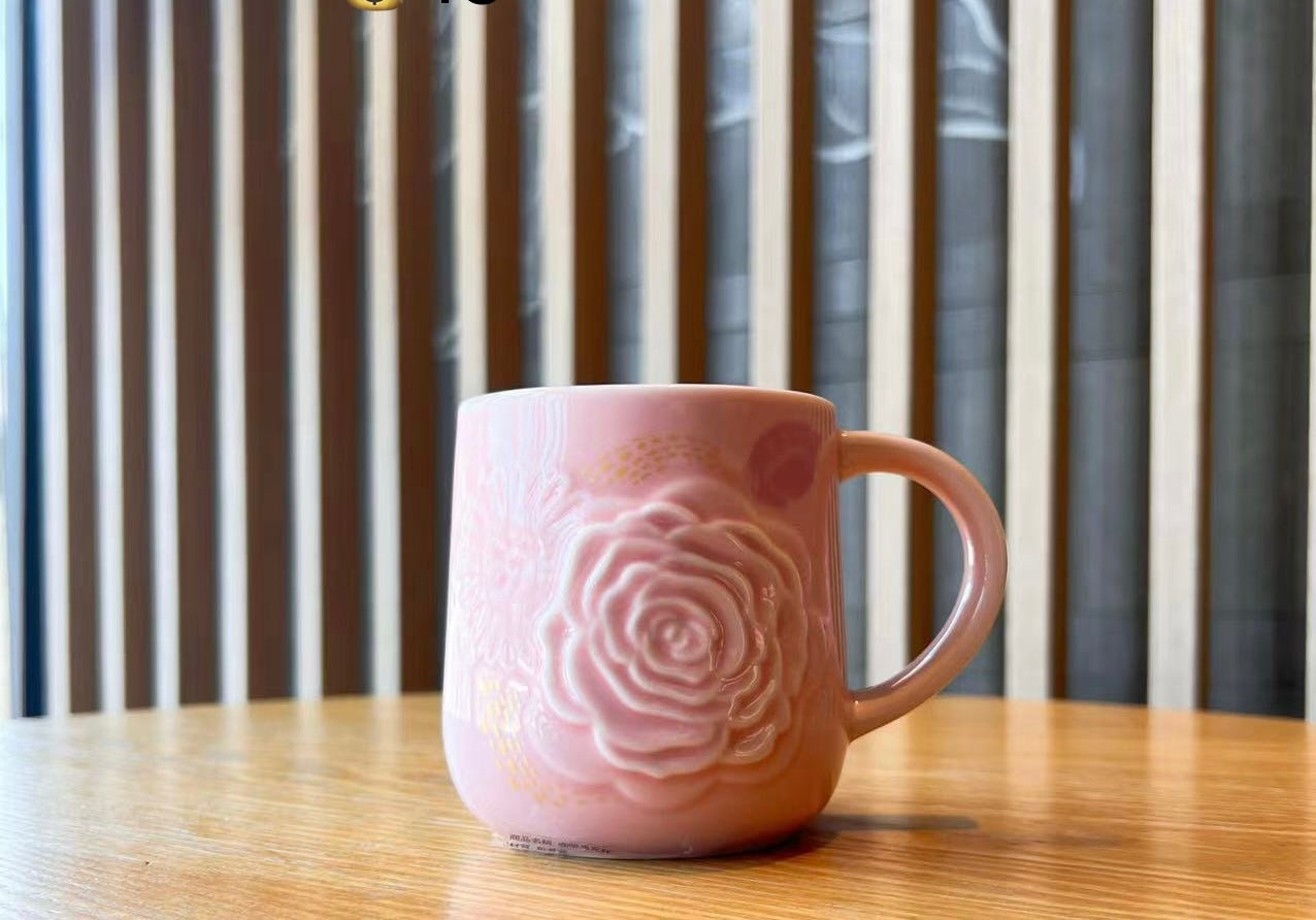 Starbucks -elegant pink ceramic cup