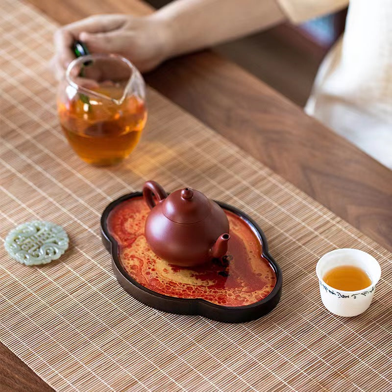 Daqi Tea cup saucer wood tea tray-IM710