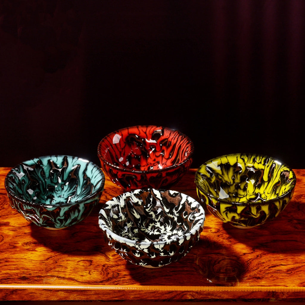 Four mythical beast tea cup jianzhan 4 pieces set-IM218