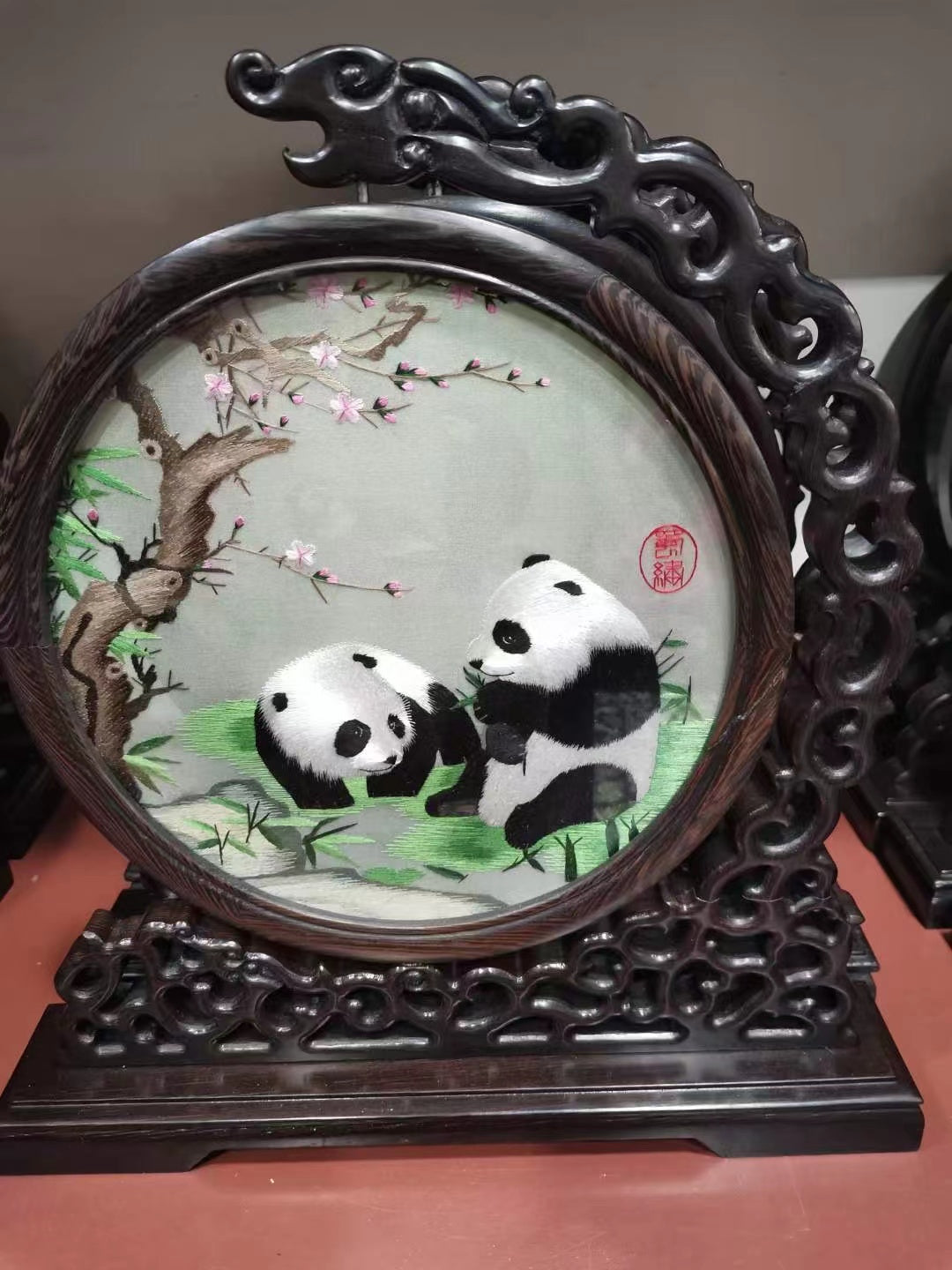 Shu embroidery double-sided embroidery handmade high-end Panda-D1313