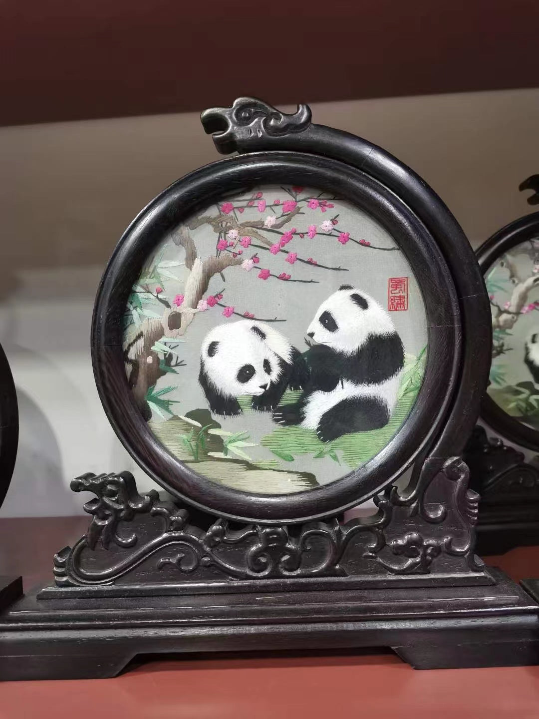 Shu embroidery double-sided embroidery handmade high-end Panda-D1313