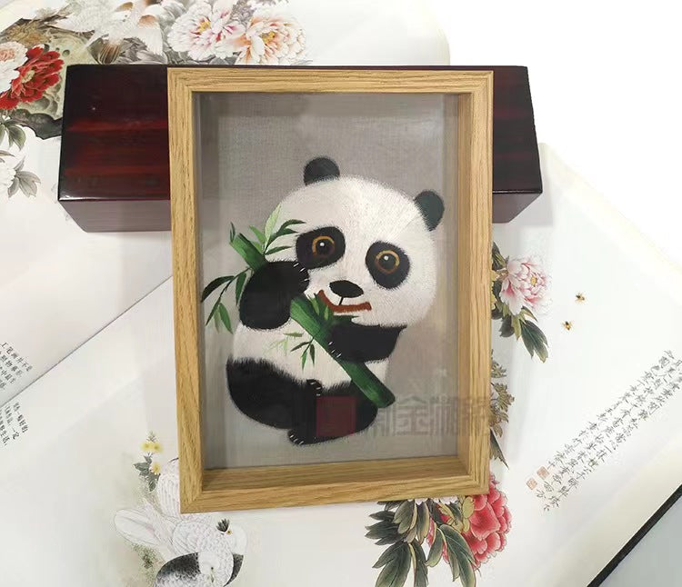 Shu embroidery display Panda photo frame-D1311