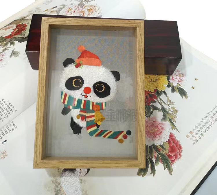 Shu embroidery display Panda photo frame-D1311