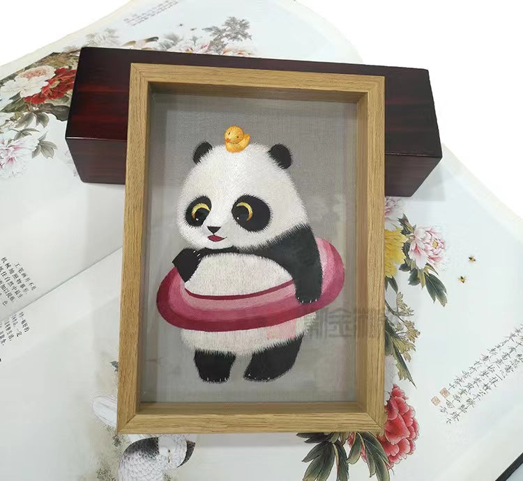 Shu embroidery display Panda photo frame-D1311