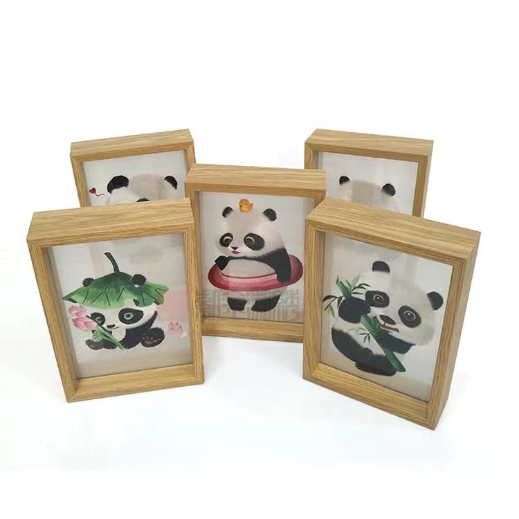 Shu embroidery display Panda photo frame-D1311