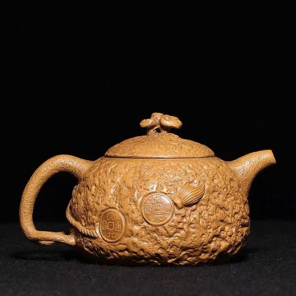 Master work purple clay golden toad for spring teapot-IM328