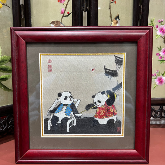 Shu embroidery brocade single-sided high-end Panda display-D1350