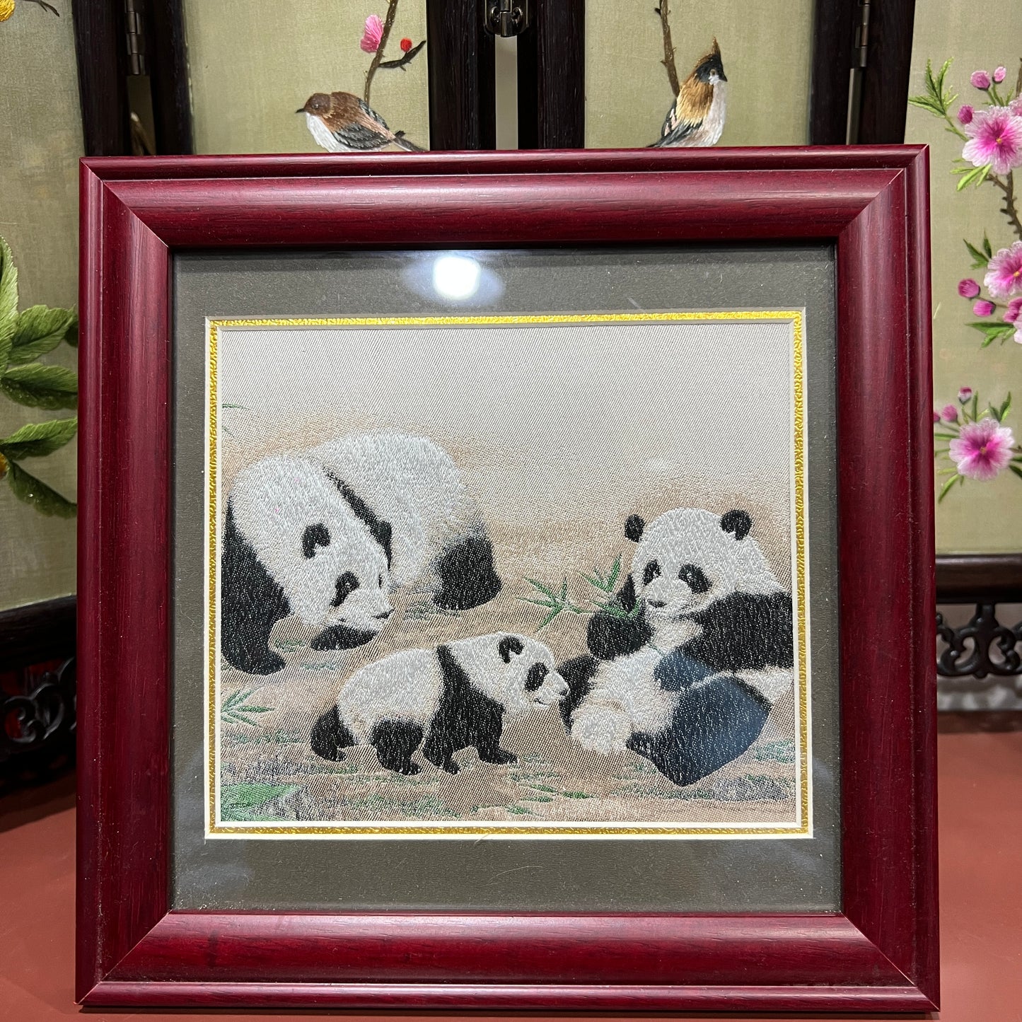 Shu embroidery brocade single-sided high-end Panda display-D1350