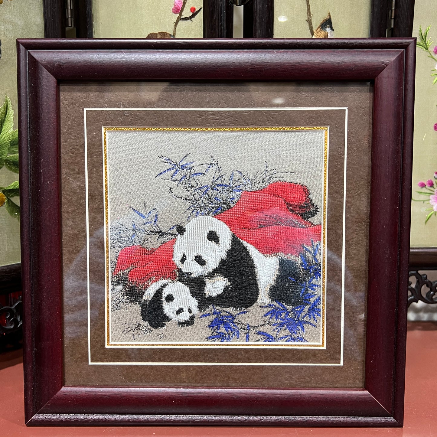 Shu embroidery brocade single-sided high-end Panda display-D1350