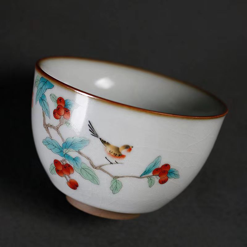 Ice break painting porcelain tea cup 4 styles-IM111