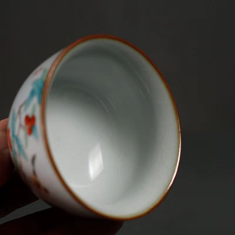 Ice break painting porcelain tea cup 4 styles-IM111