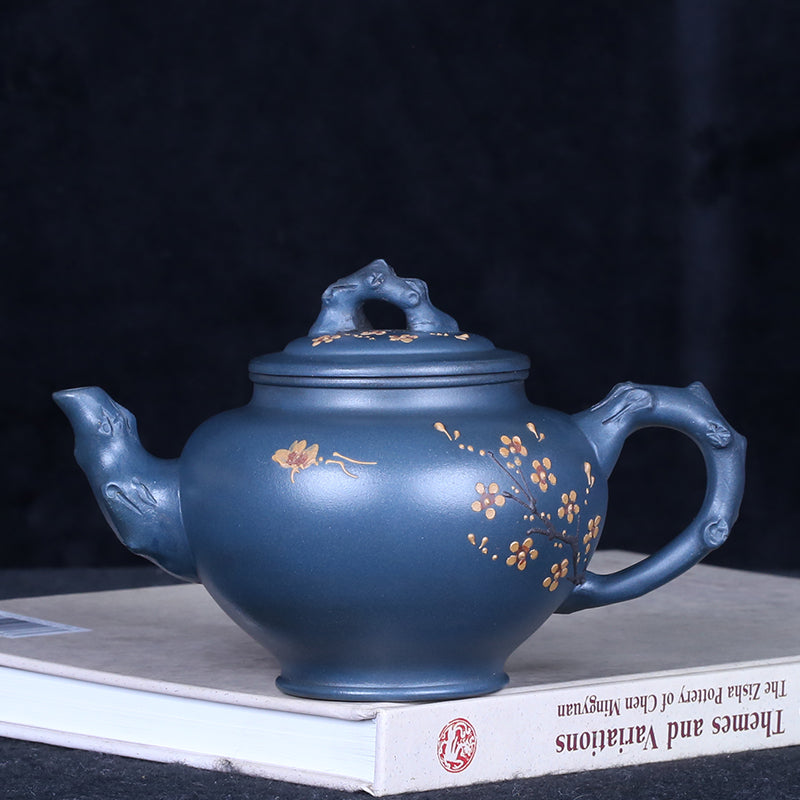 Master work purple clay handmade plum blossom teapot 350ml-PCT021