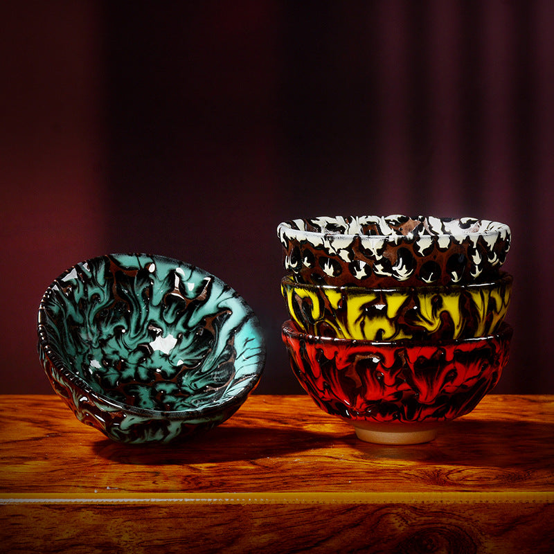 Four mythical beast tea cup jianzhan 4 pieces set-IM218