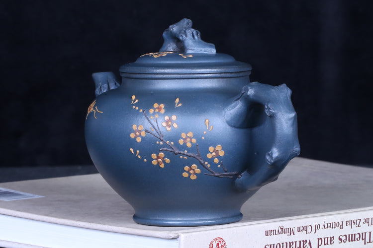 Master work purple clay handmade plum blossom teapot 350ml-PCT021