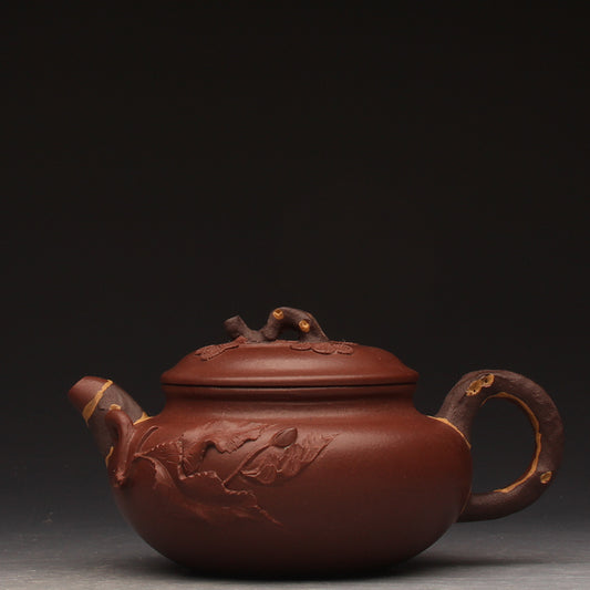 Master work purple clay pine needle teapot  200ml-PCT014