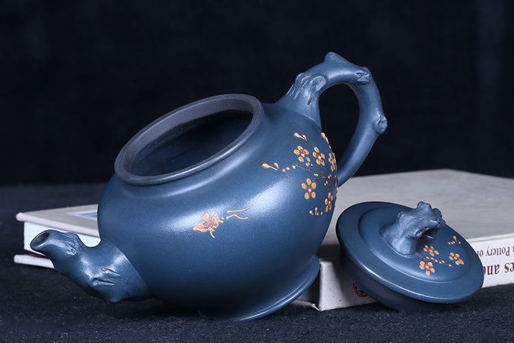 Master work purple clay handmade plum blossom teapot 350ml-PCT021