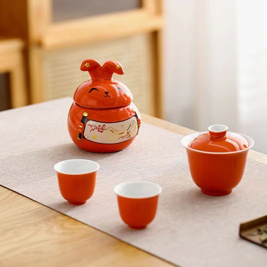 Fortune Rabbit Tea Jar-IM276