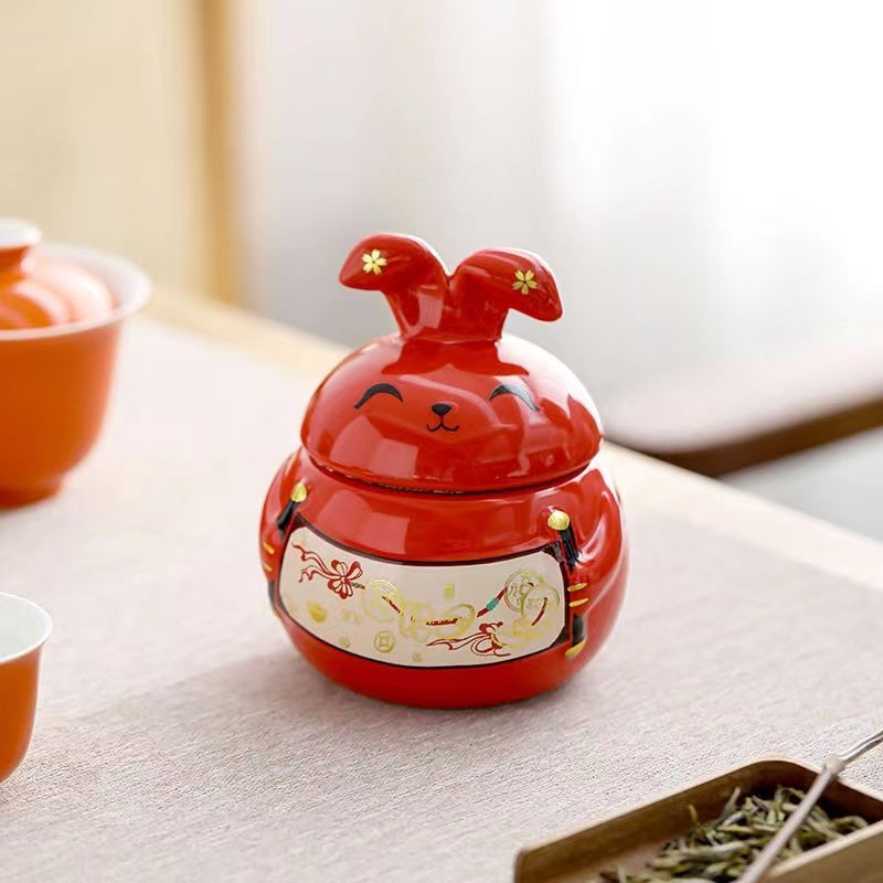 Fortune Rabbit Tea Jar-IM276