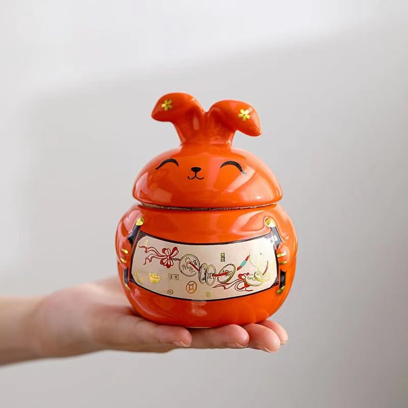 Fortune Rabbit Tea Jar-IM276