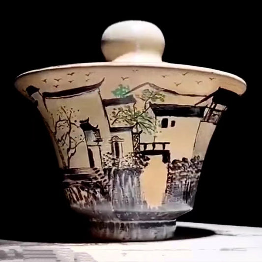 Master Collection Hand painted Panlong in Jiangnan Scenery Gaiwan-IM278