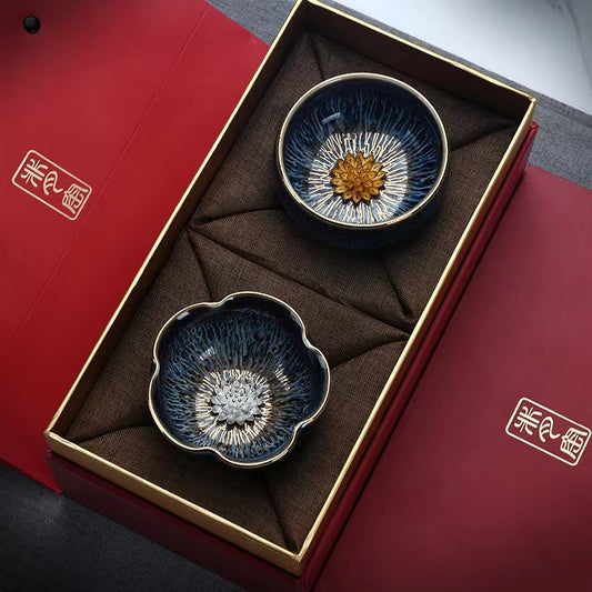 Gold wire Tianmu jianzhan yaobian teacup set-IM412