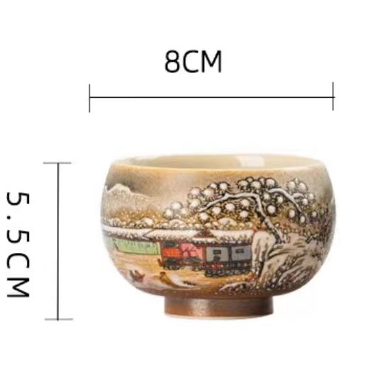 Master Collection-- High end Snow Mountain hand-painted Tea Cup-Im283