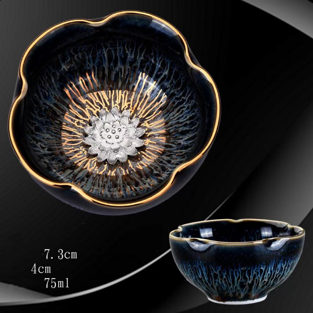 Gold wire Tianmu jianzhan yaobian teacup set-IM412