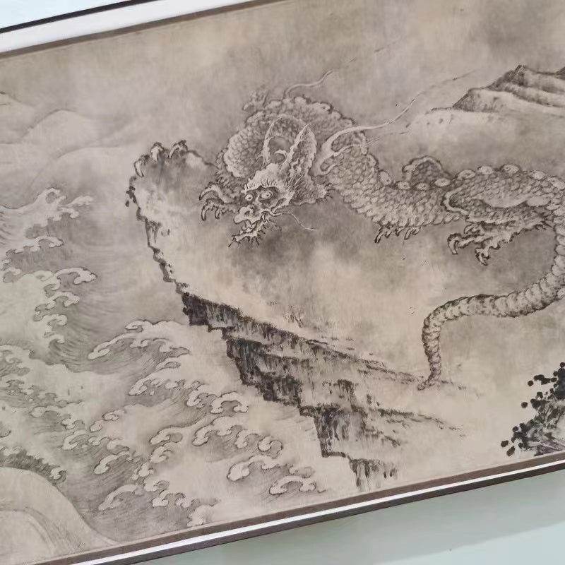 Ten Dragon pictures retro painting, ink painting and Chinese painting art decoration-IM288