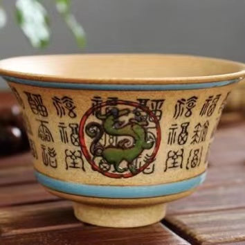 hand-painted Master Wu three piece gai wan Kung Fu tea cup-IM294