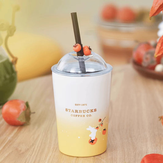 STARBUCKS - Cute rabbit stainless steel straw accompanying cup 360ml