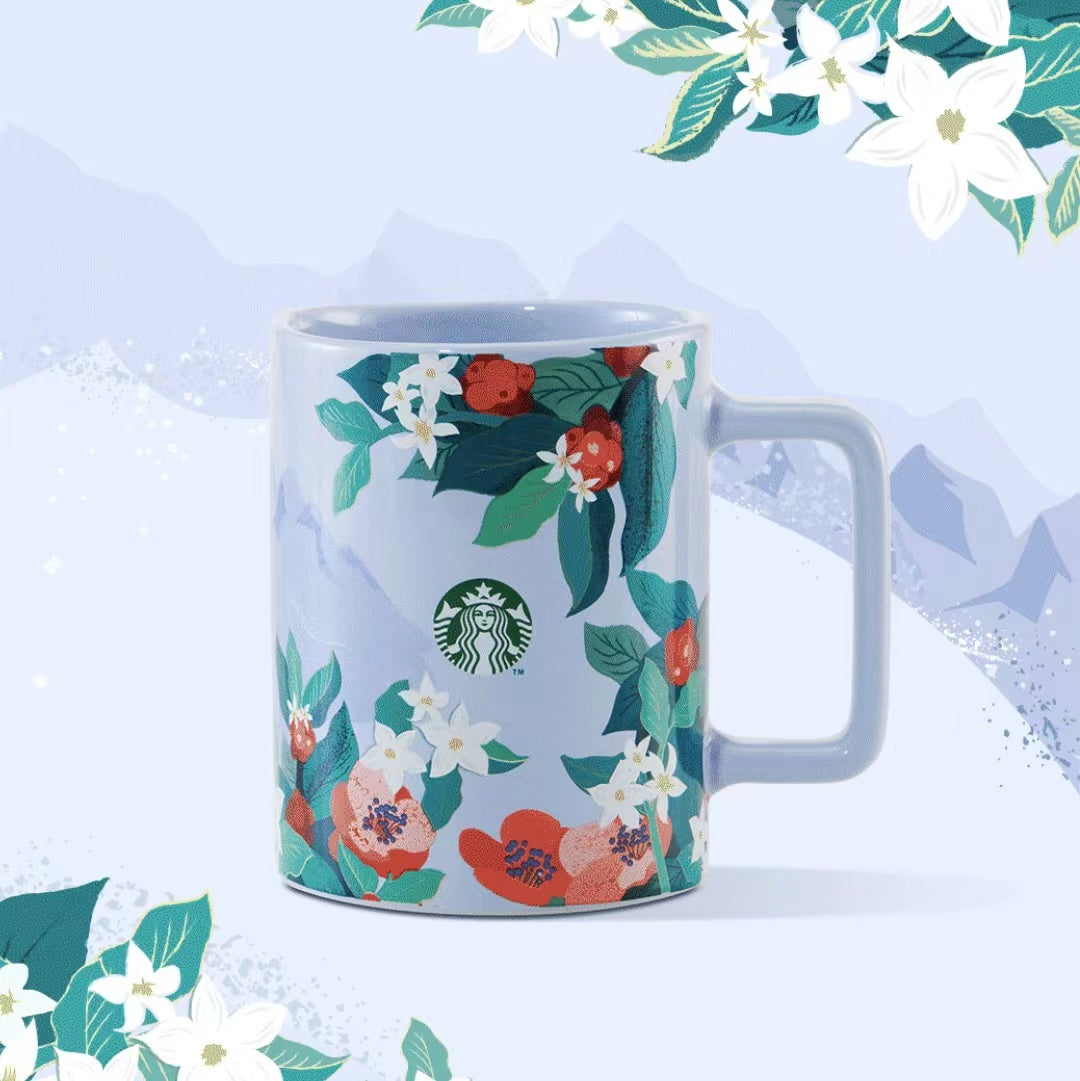 STARBUCKS - Papua new Guinea style volcano jasmine flower mug 384ml