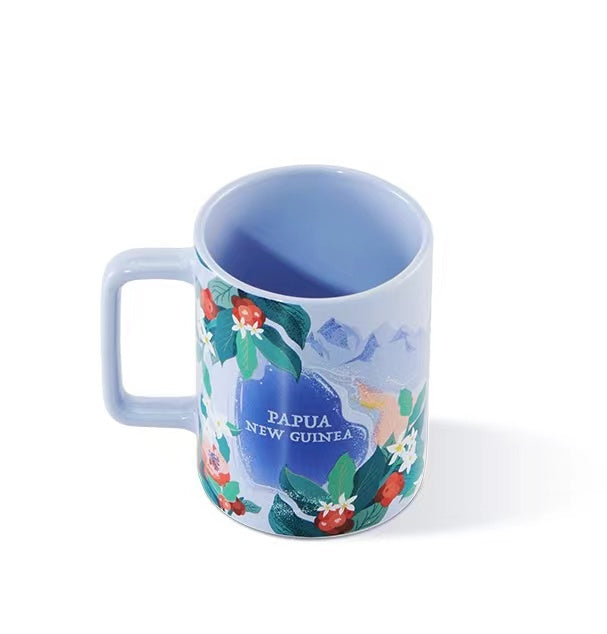 STARBUCKS - Papua new Guinea style volcano jasmine flower mug 384ml