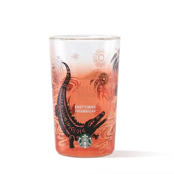 STARBUCKS - Tatamailau east timor Crocodile island style Double tumbler 350ml num 844