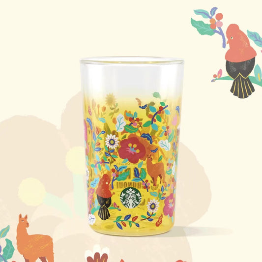 STARBUCKS - Tropical Peru style Double tumbler 350ml offline 0918  num 39