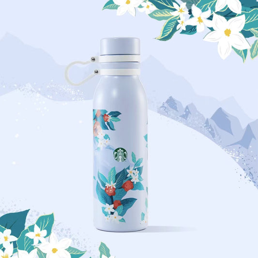 STARBUCKS - Papua new Guinea style volcano jasmine flower Stainless steel thermos cup 532ml