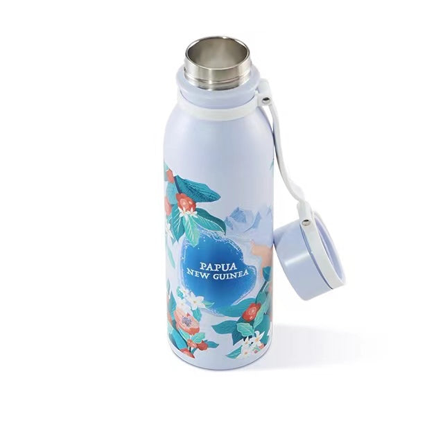 STARBUCKS - Papua new Guinea style volcano jasmine flower Stainless steel thermos cup 532ml