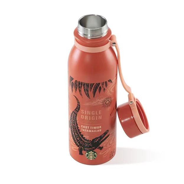 STARBUCKS -Tatamailau east timor Crocodile island style Stainless steel thermos cup 532ml