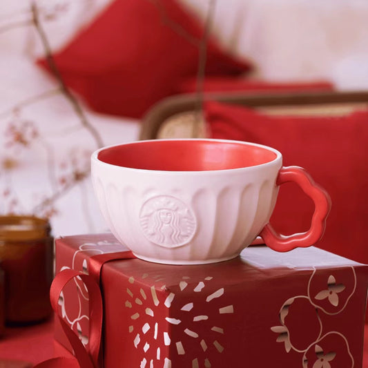 STARBUCKS - Cute rabbit red mug 320ml