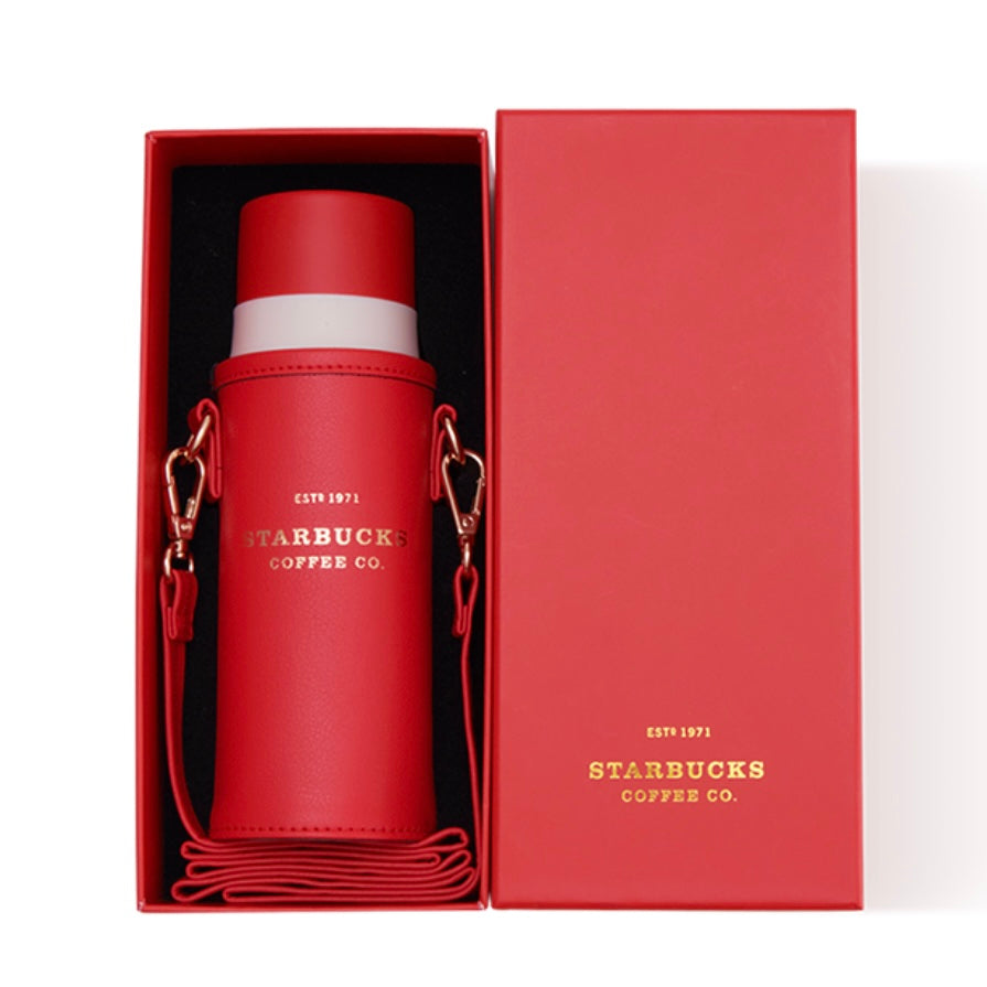 Starbucks -Lucky red Stainless Steel Thermos Cup gift box set 370ml