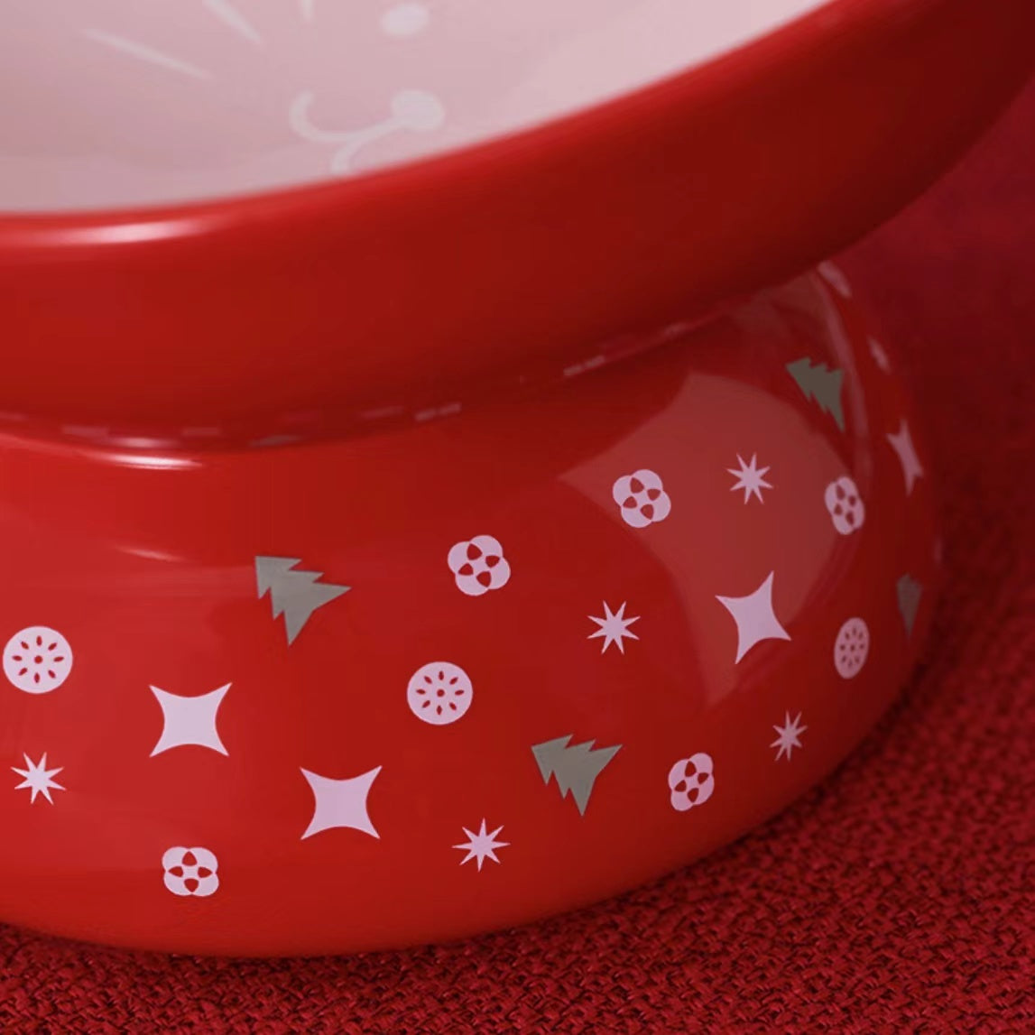 Starbucks -Red cat ear ceramic pet Bowl 330ml