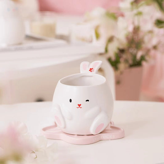 Starbucks - Cute rabbit peach blossom mug 355ml